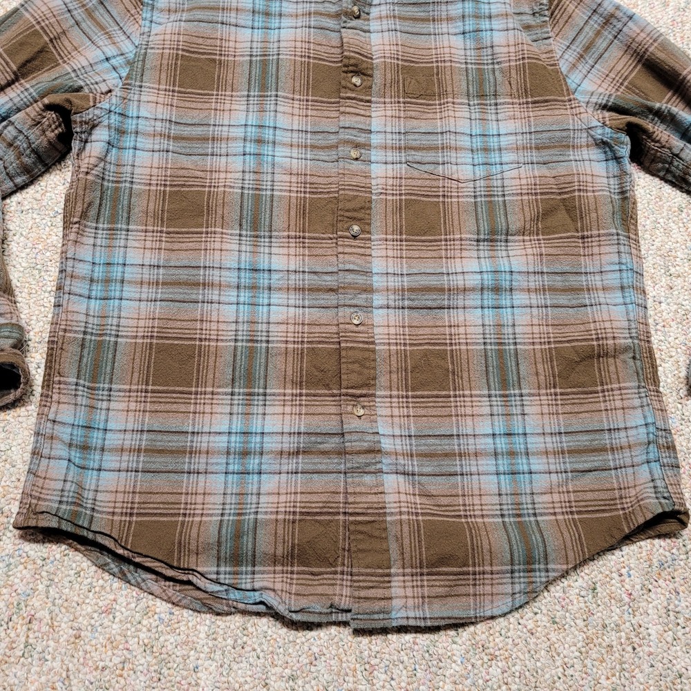Pendleton Shirt Men Large Brown Blue Plaid Button Down Long Sleeve Hiking Mason - Picture 4 of 15